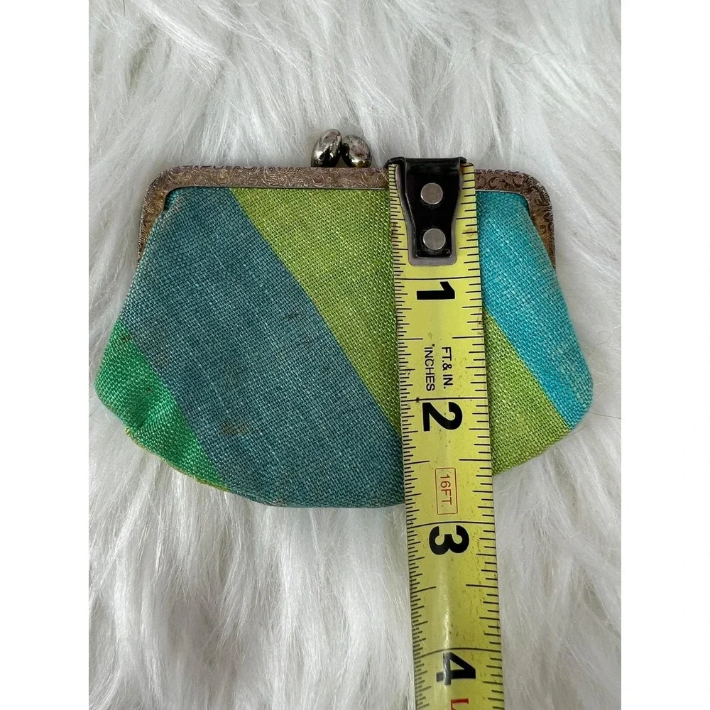 Vintage Kleinerts Striped Kiss Lock Coin Purse Mid Century Wallet Retro Y2K‎
